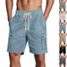 Men's Clothing Men's Work Shorts Outdoor Khaki Linen Beach Shorts_viptrois.com
