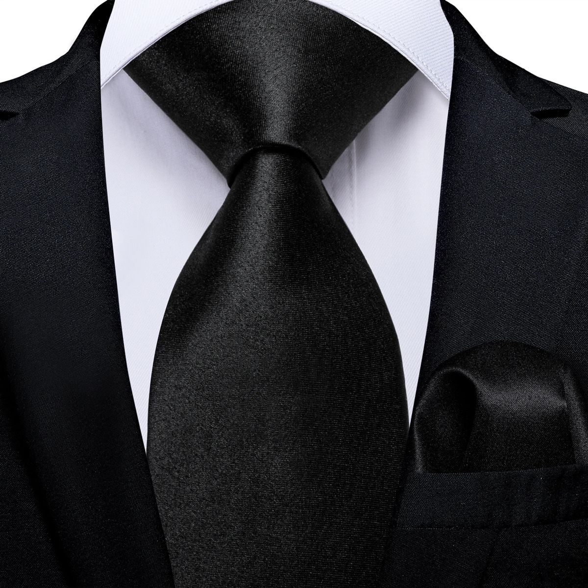 Unisex A Men's 8cm Solid Color Fashion Hand Tie Pocket Towel Suit, Business Party Tie Square Towel Combination_viptrois.com