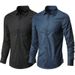 Foreign Trade Men's Non Iron Long Sleeved White Shirt Slim Fit Business Professional Formal Wear Korean Style Trendy Bottoming Shirt Black Inch_viptrois.com