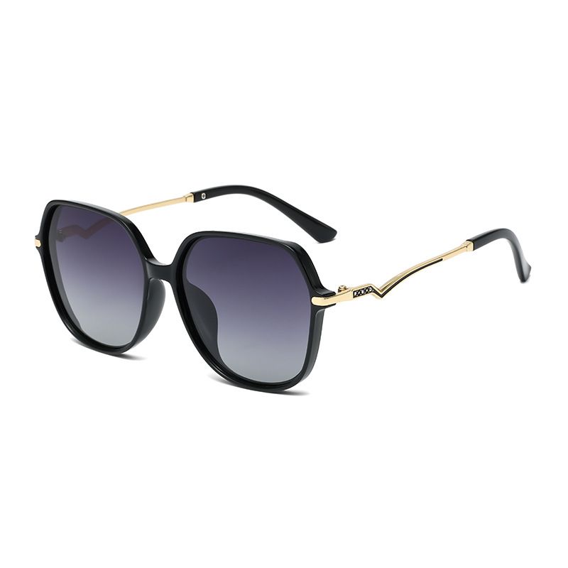Round Frame Retro Elegant Ladies Polarized Sunglasses Transparent Frame Korean Version Exquisite HD Lenses Metal Leg Sunglasses_viptrois.com