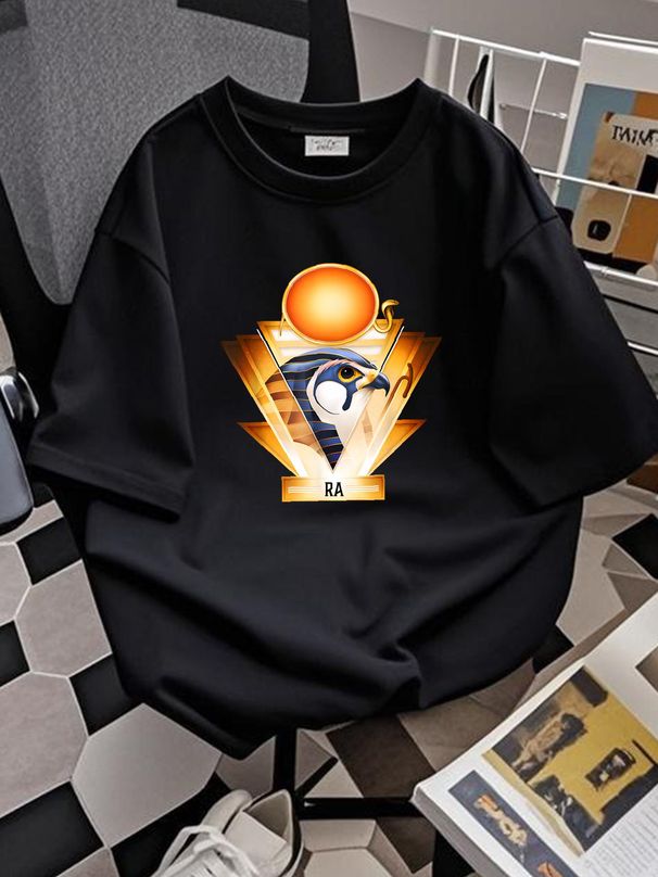 NEW LIMITED Egyptian Mythology Sun God Ra Design Best Tee T-Shirt S-3XL Homme Stretched Unisex Versatile Slightly Top For Everyday Wear_viptrois.com