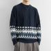 "Teen Ethnic Print Knit Sweater – 3D Textured Pullover, Cozy Winter Layering Essential For Boys & Girls"_viptrois.com