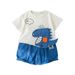 Boys' Summer Outfit 2025 New Style Children's Stylish Short Sleeved Shirt Shorts Two-piece Set For Boys' Baby_viptrois.com