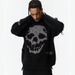 Gothic Hip Hop Streetwear Sweater With Skull Jacquard & Distressed Details – Oversized Unisex Knit Pullover For Men & Women_viptrois.com