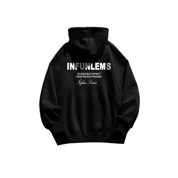 Men's Hooded Sweatshirt New Autumn Winter Fleece Warm American Style Trendy Brand Letter Print Student Top Jacket_viptrois.com