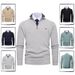 Men's Thermal Knit Sweater, Half-Zip Stand Collar, Vertical Ribbed Design, Thickened Winter Warm Pullover, Business Casual & Streetwear Fashion_viptrois.com