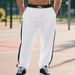 Autumn And Winter Simple Light Luxury Heavyweight Men's Terry Loose Contrast Color Large Size Casual Sports Sweatpants Men_viptrois.com