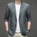 Modern Business Casual Blazer – Slim-Fit Acetate-Blend Jacket For Men (M-4XL, Notch Lapel, Unlined Versatile Layering)_viptrois.com