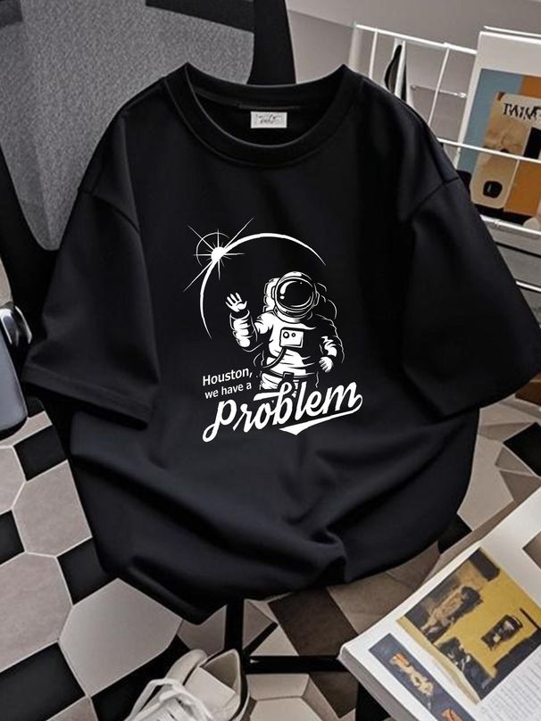 Astronauts , Houston We Have A Problem , Planets , Space , Astronauts Family , Spacewo T Shirt Versatile Stylish Summer Slightly Soft Fashion_viptrois.com