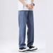 Men's Fleece-Lined Lyocell Relaxed Fit Pants – Straight Leg, Breathable & Stretch Casual Trousers (Black/Grey/Beige/Blue)_viptrois.com