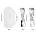 Mother & Kids 304 Stainless Steel Portable Children's Tableware Set Toddler Spoon And Fork With Storage Box Curved Handle Baby Training Spoon_viptrois.com