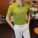 Business Casual Men's Short Sleeved Polo Shirt Turn down Collar Half Zip Breathable New Summer Style Secretly Sent_viptrois.com