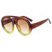 Men's Sunglasses Retro Oval Double Beam Glasses Cool Square Shoot Trendy Sun Protection Sunglasses Women's Large Frame Fashion Sunglasses Street_viptrois.com
