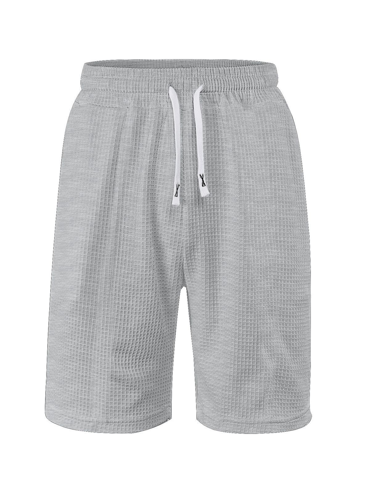 Men's Clothing Summer New Large Waffle Men's Quick Drying Solid Color Casual Shorts_viptrois.com