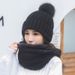 wool Knitting Ladies Autumn And Winter Fashion Warm Version Of The Trendy All-match Plus Fleece Hat Scarf Set_viptrois.com