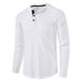 2023 Autumn And Winter European And American Men's Clothing Henry Collar Long-sleeved T-shirt, Foreign Trade Men's Shirt Waffle T-shirt Bottoming_viptrois.com