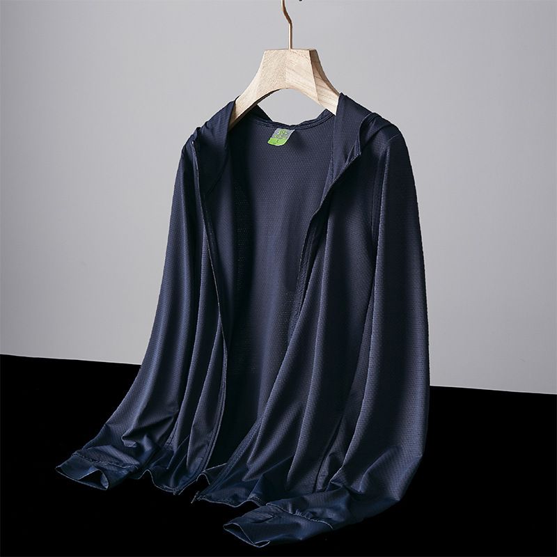 Men's Clothing Sun Protection Clothing Men's Summer Anti Ultraviolet Knitted Hooded Cardigan Skin Clothing Women's Sun Protection Clothing Jacket_viptrois.com