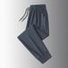 Men's Clothing Men's Straight Leg Ice Silk Trousers Summer Hot Style Solid Color Quick Drying Cool Sports Trousers_viptrois.com