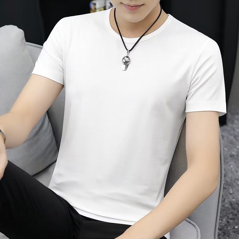 Men's Summer Thin Denim Shorts Loose Fit Cargo High Street Straight Leg Elastic Waist Mid-Length Trendy Brand Clothing_viptrois.com