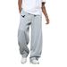 Men's Clothing Trousers Loose Straight Leg Versatile Sweatpants Streetwear Casual Pants Loose Fit Straight Leg Joggers With Print For Spring & Fall_viptrois.com
