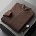 Pure 23 Autumn Winter New 100% Pure Men's Cardigan Half Turtleneck Zipper Wool Coat Business Knitted Sweater_viptrois.com