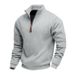 Men's Heavyweight Fleece Stand Collar Sweatshirt – Winter Loose Fit Casual Pullover With Logo_viptrois.com