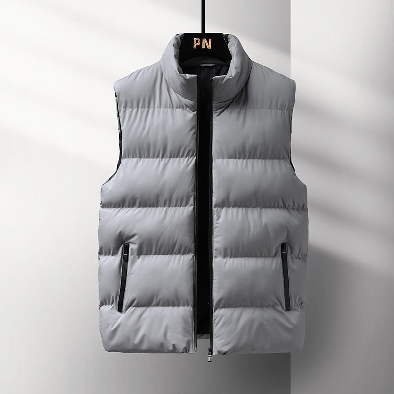 Cross Border Large Size Casual Men's Vest Men's Loose Autumn And Winter Vest Warm Down Cotton Warm Jacket Cotton Clothing_viptrois.com