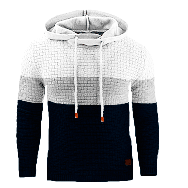 Men's Jacquard Sweater Long-sleeved Sweater Warm Color Hooded Sweater_viptrois.com
