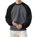 Men's Casual Fleece-Lined Sweatshirt With Raglan Sleeves & Color Blocking – Lightweight & Comfortable For Spring & Fall_viptrois.com