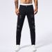 Loom Fengshe Men's Clothing / New European And American Style Purple Mid-Waist Ripped Elegant Jeans Hip-Lifting Long Pants_viptrois.com
