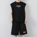 Casual Sports Suit Men, Summer Sleeveless Vest For Teenagers, Stylish Basketball Outfit Two-Piece Set_viptrois.com
