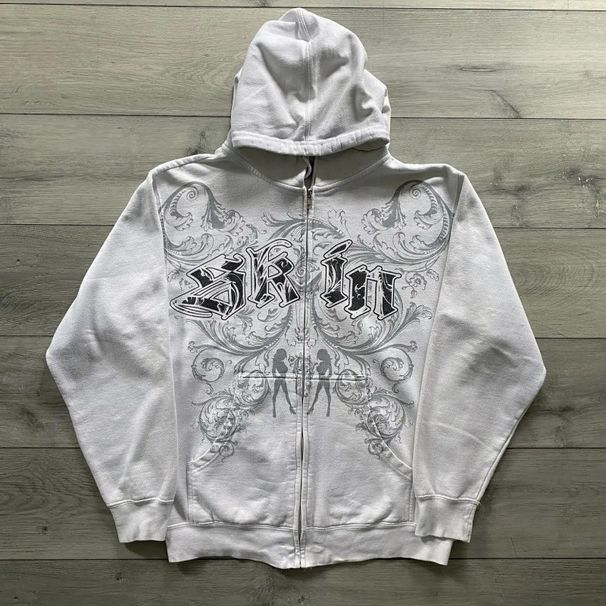 Men's Clothing Men's Y2K Streetwear Hoodie With 3D Hip-Hop Print, Loose Fit Casual Pullover, Zip-Up Fashion Sweatshirt For Urban Style_viptrois.com
