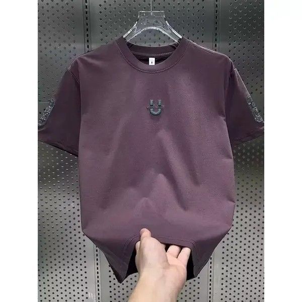 Men's Clothing Short Sleeved Fashion Brand Loose Five Point Sleeves T Shirt_viptrois.com