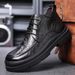 European Warm Series Martin Autumn British Style High Top Ankle Casual Work Thick Sole Leather Men's Fleece Lined Cotton Boots_viptrois.com