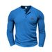 2025 Men's Casual American Style Spring And Autumn Waffle Thin Quick-Dry Button-Up Henley Long Sleeve Shirt_viptrois.com