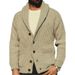 Men's Clothing Fashion Retro Sweater Hot Sale Solid Color Mature Men's Solid Color Lapel Long Sleeve Outer Wear Knitted Sweater_viptrois.com