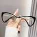 Unisex Accessories Cat Eye Sunglasses Triangle Plain Retro Glasses Frame Myopia Anti Blue Light Flat Glasses_viptrois.com