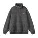 Vintage Stripe Heavyweight Crewneck Sweatshirt – Oversized Unisex Pullover With Split-Zip & Stand Collar (M-XXL, 94% Polyester/6% Spandex)_viptrois.com