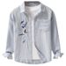 Men's Trendy Embroidered Long Sleeved Shirt, New Casual And Versatile Artistic Loose Top_viptrois.com