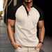 Summer Waffle Round Collar Button Casual Man Short Sleeve T-shirt Gym Clothing Men Compression Shirt Sports Designer Shirt_viptrois.com
