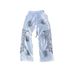 2025 Hip-Hop Drawstring Casual Loose Wide-Leg Double-Waist Long Pants, High Street Black White Green_viptrois.com