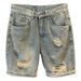 Men's Clothing Denim Shorts Men's Loose Large Size Straight Hole High End New Summer Men's Casual Shorts_viptrois.com