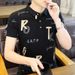 Summer New Men's Lead Short-sleeved T-shirt New Youth High-end Summer Lapel Polo Shirt With Collar Top Trendy_viptrois.com
