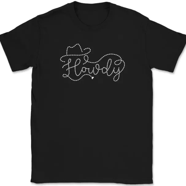 Howdy T-Shirt Mens Womens Tees Top Funny Cowboy Cowgirl Boots Country Music Graphic Tee_viptrois.com