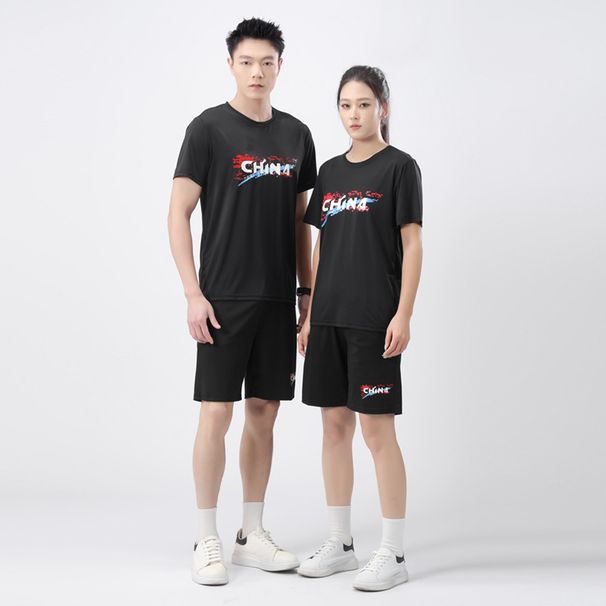 Men's Couple's Women's Summer Round Neck Short Sleeved Shorts, Fitness Running Sports Suit, Group Purchase_viptrois.com