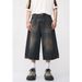Men's Clothing Loose Wide Leg Retro Distressed Flared Cropped Pants_viptrois.com