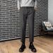 Men's Thick Wool Casual Trousers Straight Leg Brushed Autumn Winter Cropped Drawstring Wrinkle Free Drape Feel_viptrois.com