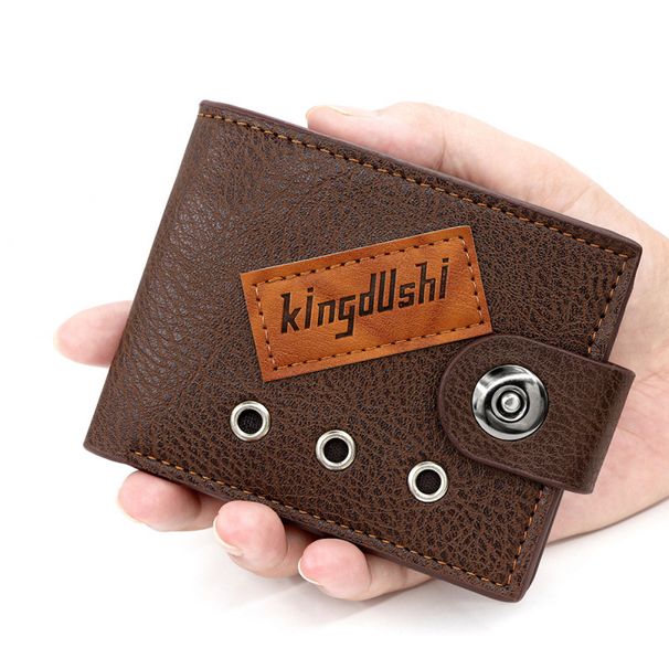 Wallet Card Cases Men's Short Wallet Cross Border Men's Magnetic Buckle Multi Card Card Holder Fashion Splicing Coin Purse Wallet_viptrois.com