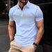 Men's Clothing New Men's Simple Casual Polo Shirt Youth Summer Button Plaid Print Polo Shirt Men_viptrois.com