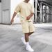 Men's Clothing Summer Short Sleeved Shorts Suit Sports Leisure Vacation Two Piece Suit_viptrois.com